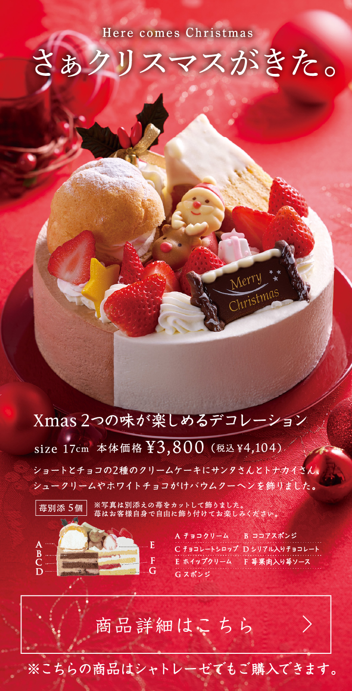 Xmas2つの味が楽しめるデコレーション