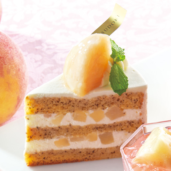 山梨県産完熟桃と紅茶のショートケーキ